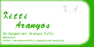 kitti aranyos business card